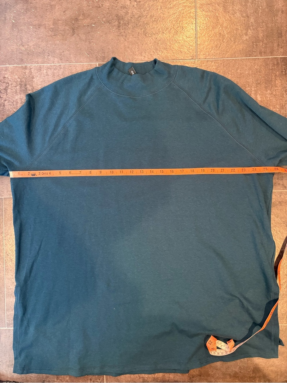 Eileen Fisher Women’s Long-Sleeve Mock Neck Shirt Tunic Top Teal Lightweight - Picture 8 of 8
